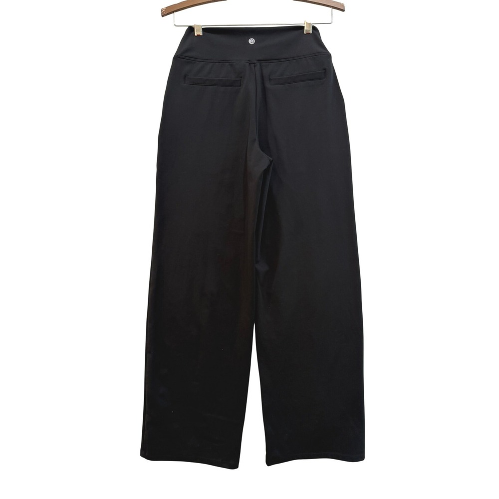 G4free Womens Black Wide Leg Yoga Pants High Waist Pockets Size 6 29" Inseam - Picture 2 of 4